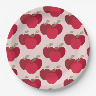 Prato De Papel Placa redonda de 9" com padrão Apple para Partidos