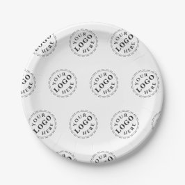 Prato De Papel Placa redonda personalizada de 7" com padrão de lo