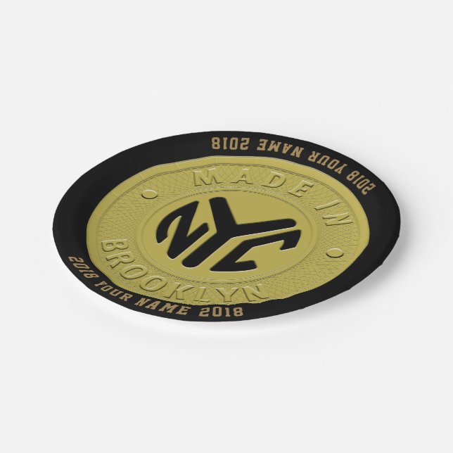 Prato De Papel placa simbólica do partido de 08of12 Brooklyn (Inclinado)