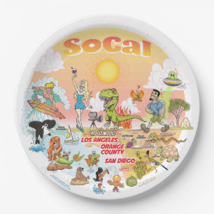 Prato De Papel Placa Sunset SoCal