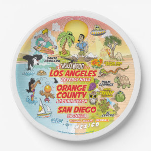 Prato De Papel Placa Sunset SoCal