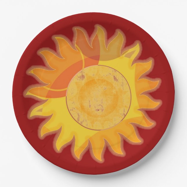 Prato De Papel Placa Vermelha Sunshine (Frente)