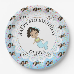 Prato De Papel Placas azuis personalizadas do aniversário da
