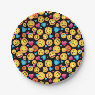 Prato De Papel Placas bonitos do partido do impressão de Emoji