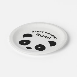 Prato De Papel Placas, branco e preto do aniversário da panda