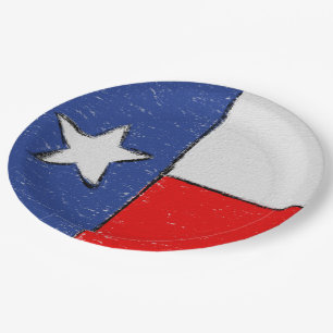 Prato De Papel Placas da bandeira de Texas
