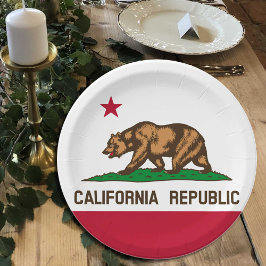 Prato De Papel Placas da California Flag, festa, esportes, Califó