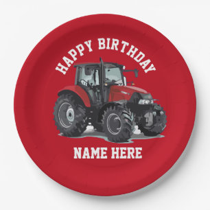 Prato De Papel Placas de Aniversário da Agricultura Vermelha