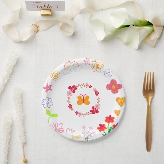 Prato De Papel Placas de Aniversário de criança Roxo Amarelo (Casamento)