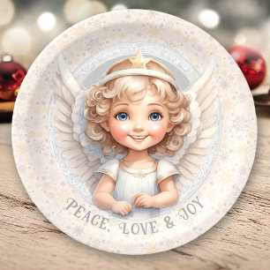 Prato De Papel Placas de anjo de Natal giro