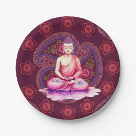 Prato De Papel Placas de Aquarela Buda, Meditação / Yoga