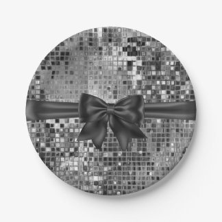 Prato De Papel Placas de Arco Preto e Sequência de Prata