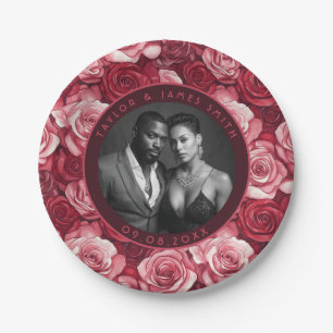 Prato De Papel Placas De Bachelorette De Rosa Moderno Para Novos