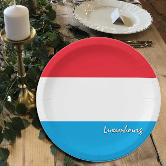 Prato De Papel Placas de bandeira do Luxemburgo, partido, esporte