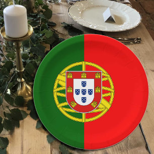 Prato De Papel Placas de bandeira portuguesas, festa, esportes, P