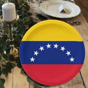 Prato De Papel Placas de bandeira venezuelanas, festa, esportes,