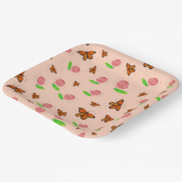 Prato De Papel Placas de borboleta de Milkweed e Monarch