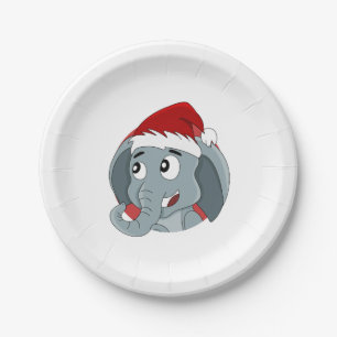 Prato De Papel Placas de cartoon de elefante de Natal