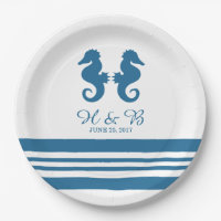 Placas De Casamento De Cavalo De Maré Náutico