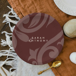 Prato De Papel Placas de Casamento Vermelho do Pastel Sun Classic