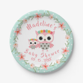 Prato De Papel Placas de Chá de fraldas Boho Owl
