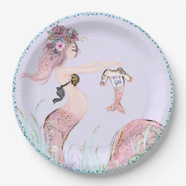 Prato De Papel Placas de Chá de fraldas da Sereia Mãe