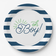 Placas de Chá de fraldas em tiras brancas e Marinh