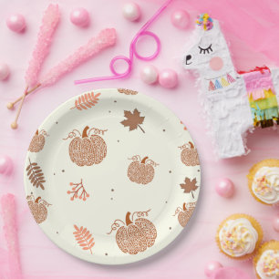 Prato De Papel Placas de Chá de panela de Abóbora de Boho