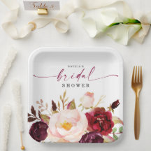 Placas de Chá de panela Floral Boho Burgundy