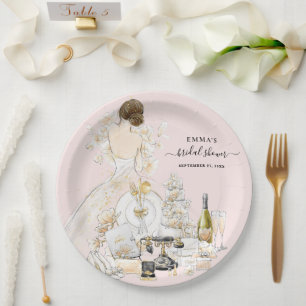 Prato De Papel Placas de Chá de panela Magnolia Brie