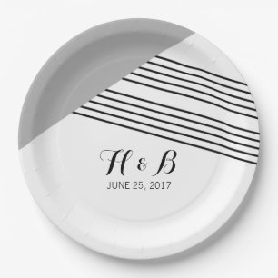 Prato De Papel Placas de cinza de distribuição geométrica