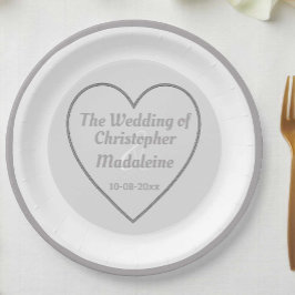 Prato De Papel Placas de Cinza de prata simples e de papel caseir