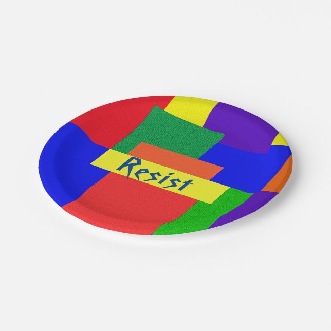 Prato De Papel Placas de Design do Rainbow Resist Patchwork Quilt (Inclinado)