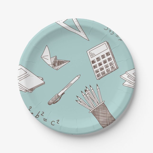 Prato De Papel Placas de Educação em Matemática nas Escolas (Frente)