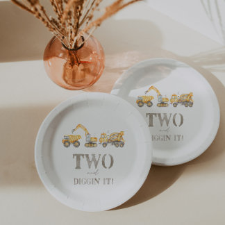 Prato De Papel Placas de Festa de aniversário de Construção