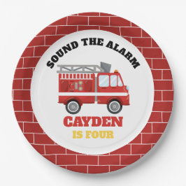Prato De Papel Placas de Festa de aniversário para bombeiros