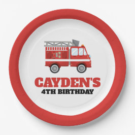 Prato De Papel Placas de Festa de aniversário para bombeiros