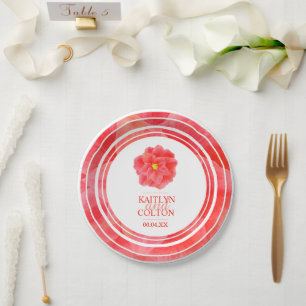 Prato De Papel Placas de festa de casamento floral da Camélia ve