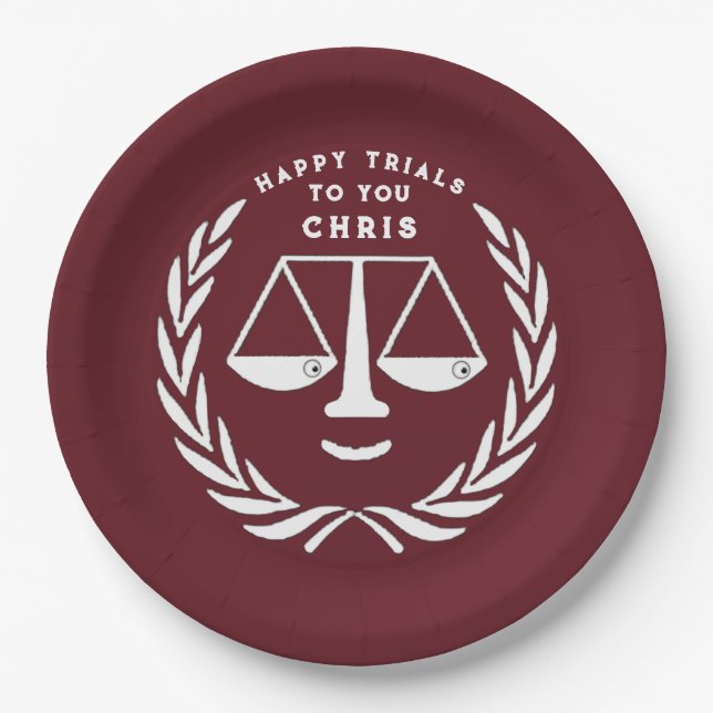 Prato De Papel Placas de Festa de formatura da Faculdade de Direi (Frente)