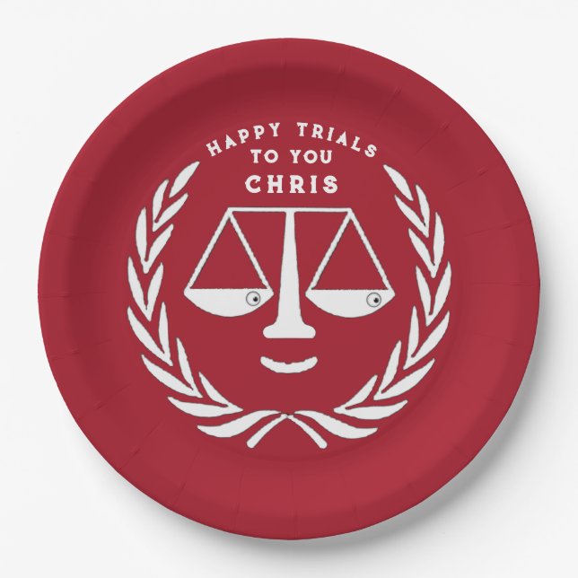 Prato De Papel Placas de Festa de formatura da Faculdade de Direi (Frente)