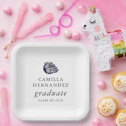 Prato De Papel Placas de Festa de formatura do logotipo Mascot