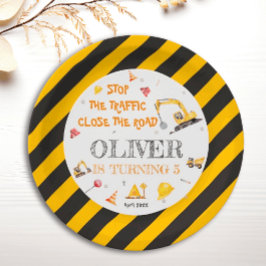 Prato De Papel Placas De Festa De Rapazes De Caminhão De Construç