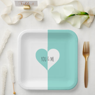 Prato De Papel Placas de festa do BRIDE & CO Teal Blue