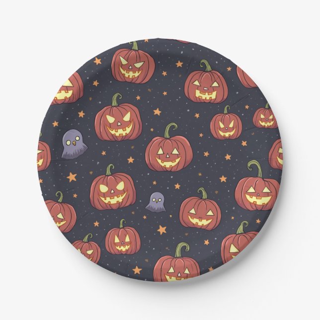 Prato De Papel Placas de festas de Halloween (Frente)