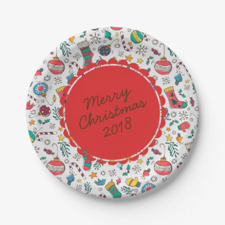 Prato De Papel Placas de festas de Impressão de Natal divertidas