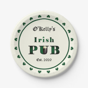 Prato De Papel Placas de festas de papel do Bar Pub irlandês