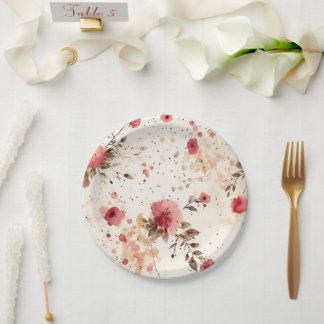 Prato De Papel Placas De Festas De Papel Floral De Algodão