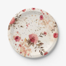 Prato De Papel Placas De Festas De Papel Floral De Algodão