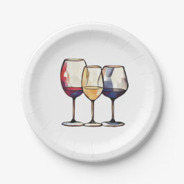 Prato De Papel Placas De Festas De Vinho
