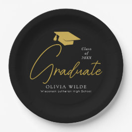 Prato De Papel Placas de Formando Pretas Personalizadas - Prontas